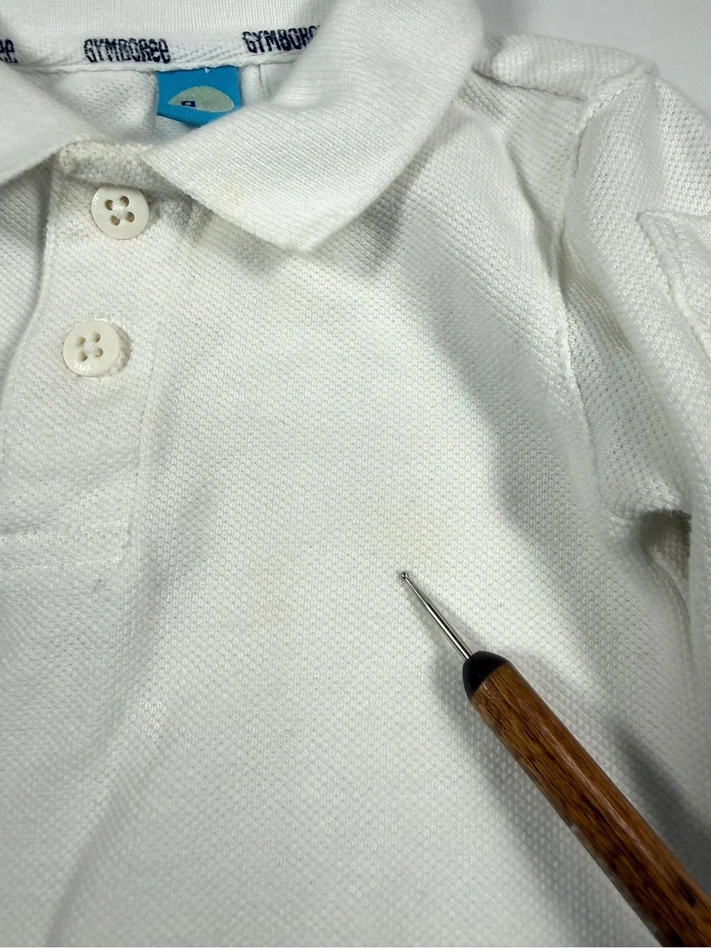 VINTAGE GYMBOREE Baby 2002 Polo Bodysuit 3-6M White Long Sleeve Preppy Y2K